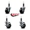Service Caster 3'' Soft Rubber Wheel Swivel 1'' Expanding Stem Caster Set 2 Brakes, 4PK SCC-EX20S314-SRS-2-TLB-2-1 - alternate 4